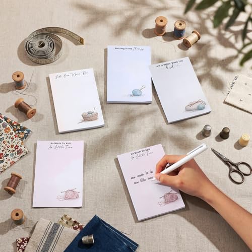 Image of Tinlade 200 Sheet 4 Styles Knitting Gifts to Do List Notepad Gift Knitting Enthusiast Checklist Handy Birthday Appreciation Supplies for Women Crafters Mother Teacher Memos Reminders Supply, 4'' x 6''