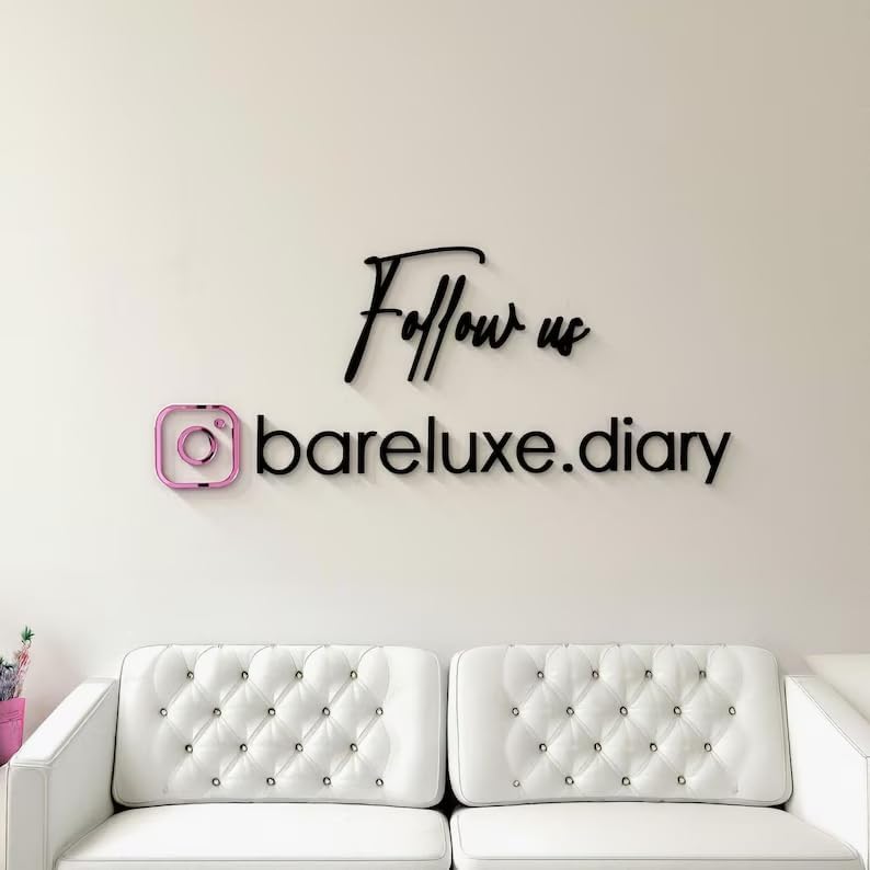 Custom Mirror Acrylic Salon Sign - Premium Business Wall Art for Spa Reception, Lobby & Office Decor - Personalized Logo Design (01)