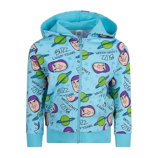 Disney Toy Story Buzz Lightyear Sudadera con Capucha y Cremallera para Niños, 5-6 Años: 116cm, Azul | Ya disponible en tu tienda friki favorita! En mundofriki.es!