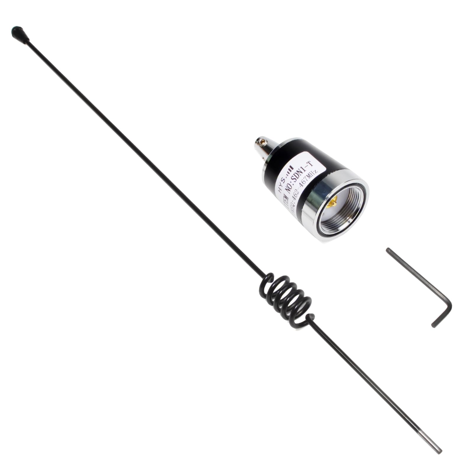 HYS Amateur UHF NMO - Antenna a frusta da 45 cm, 3,5 dBi 462 MHz-467 MHz, con cavo coassiale RG58 da 4 m, superficie antenna NMO con staffa UHF maschio/PL259/L per radio Yaesu Kenwood Vertex Icom