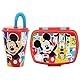 CARTOON 2-teiliges Lunch-Set für Kinder, Disney Mickey Mouse, Becher und Brotdose aus Kunststoff, wiederverwendbar, BPA-frei, Trinkbecher mit Strohhalm 430 ml und Brotdose
