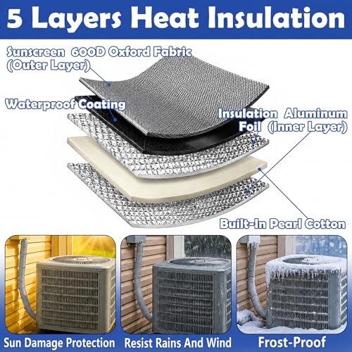 Image of 5-Layer HVAC Copper Pipe Insulation Cover, Outdoor AC Pipe Insulation Cover