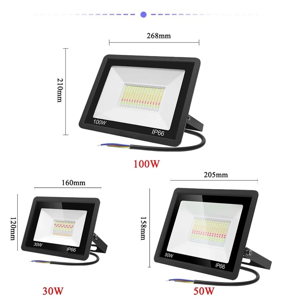 Proiettore LED WiFi 100W 50W 30W Proiettori RGB intelligenti Luci da giardino for esterni 220V RGBW RGBWW Faretto Funziona con Alexa(30W)
