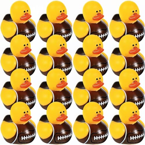 Fun Express Mini Football Rubber Ducks (Set of 24) Rubber Duckies-Tabletop Decor Accents, Party Favors, Novelty Gifts
