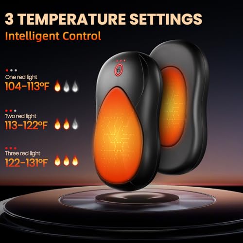 Hand Warmers Rechargeable 2Pack, Dual-Sided Heating Electric Hand Warmer, 3 Temperature Handwarmers, Portable Pocket Warmers Magnetic, Reusable Hand Warmers for Women, Man, Hunting, Camping, Christmas - Image 4