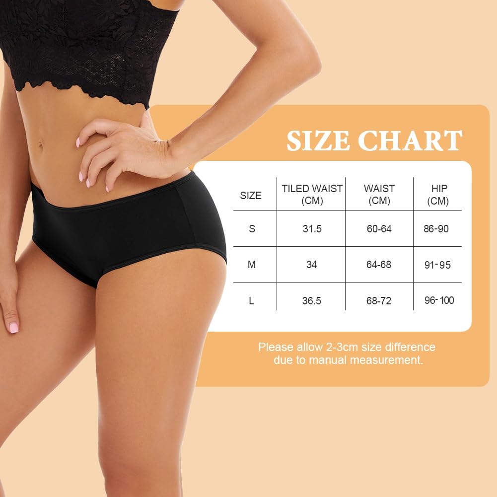 flintronic 4 Pezzi Mutandine Mestruali, Mutandine Assorbenti a Prova di Perdite, Cotone Slip Ciclo Protettive Periodico per Donna, Assorbenti e Riutilizzabili, Anti Perdite Lavabili