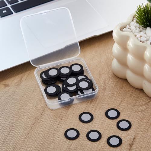 Image of Kingdder 100 Pcs 3D Magnetic Tracking Dot for Scanner Scanning Reference Point Marker Diffuse Reflection Positioning Targets for 3D Scanning (Inner 12.0 mm Outer 19 mm)