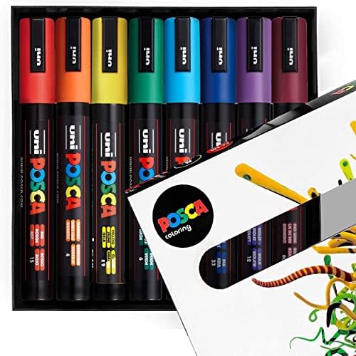POSCA - PC-5M - Paint Marker Art Pens - 1.8-2.5mm - Classic Colours [A] Set of 8 in Gift Box