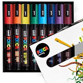 POSCA - PC-5M - Paint Marker Art Pens - 1.8-2.5mm - Classic Colours [A] Set of 8 in Gift Box