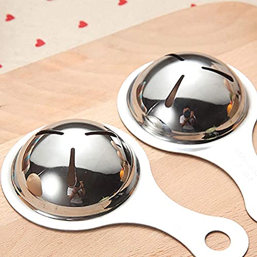 Image of YANCI Egg Separator Egg Yolk White Filter Food Grade Egg Divider Stainless Steel Egg Sieve Kitchen Gadget Cooking, Baker Tool Egg Extractor, Pack of 2