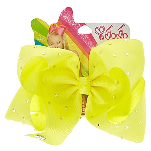 Claire's Girl's JoJo Siwa Large Boomerang Rhinestone Bright Yellow Hair Bow