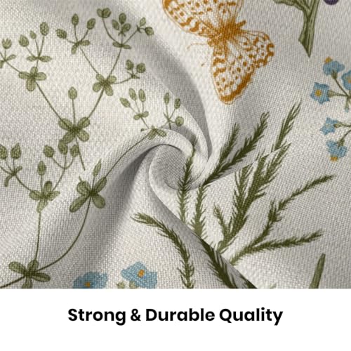 Image of AEIOAE Spring Pillow Covers 24x24 Inch Set of 2,Sage Green Wild Flower Plant Throw Pillows Case,Seasonal Floral Outdoor Decorative Square Linen Farmhouse Decor Cushion Covers for Home Sofa Bed Couch