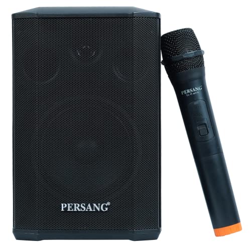 Image of PERSANG Soundbox 2.0 Portable Speaker with UHF Wireless Microphone (Orange) | (13.97 cm) Dual Woofers | Upto 4 Hours Playback Time | 18 W RMS | Bluetooth Party Speaker (Black, 2.0 Channel)