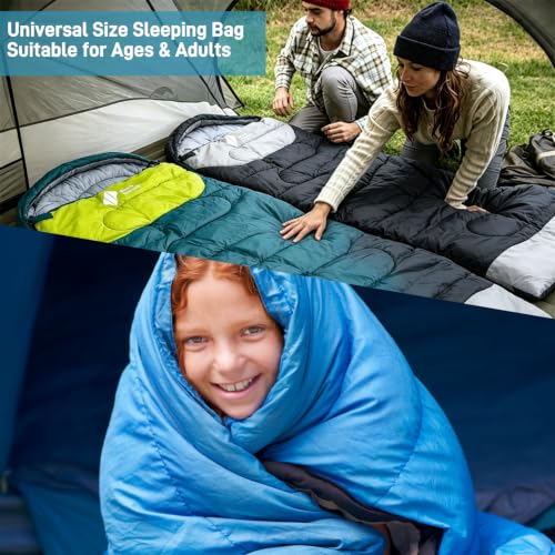 Sleeping Bag for Adult Camping Backpacking Warm & Cold Weather (Green) - image 5