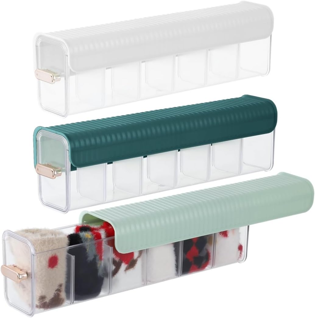 Punch-Free Multifunctional Case for Clothes, Socks, Ties, 3 Pcs Wall Mounted Drawer Organizer, Hanging Transparent Underwear Panties Storage Box