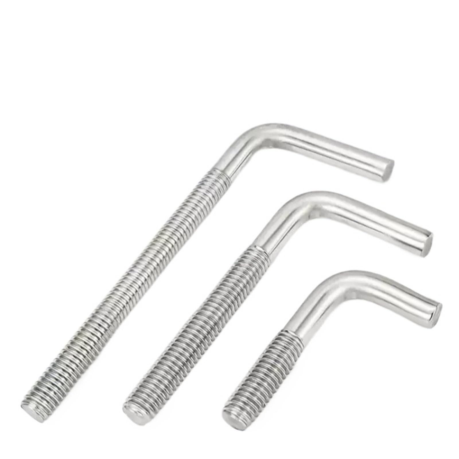 CIGPKLO L Shaped Hooks Screw Stainless Steel Right Angle Screw M4 M5 M6 M8 M10 M12 7/ L-Shaped Anchor Bolt(M6x40mm(5pcs))