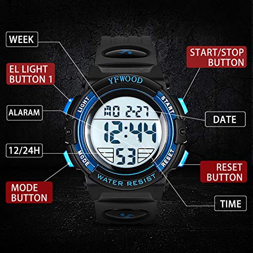 Yfwood YFWOOD-001 Kids Digital Watch,Waterproof Outdoor Watches, Children Casual Electronic Analog Quartz Wrist Watches thumb #4