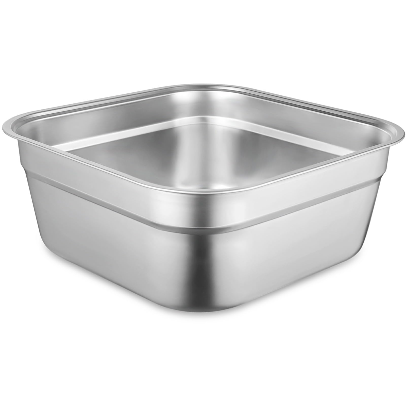 yeesport Ciotola in acciaio inox, bacinella multiuso per lavello, grande contenitore quadrato per cucina, lavabo per verdure, robusta padella per la casa