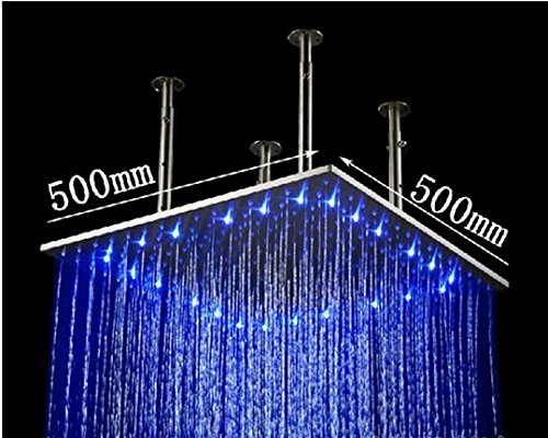 Pomme de douche carrée avec LED contrôle de température Gowe en laiton