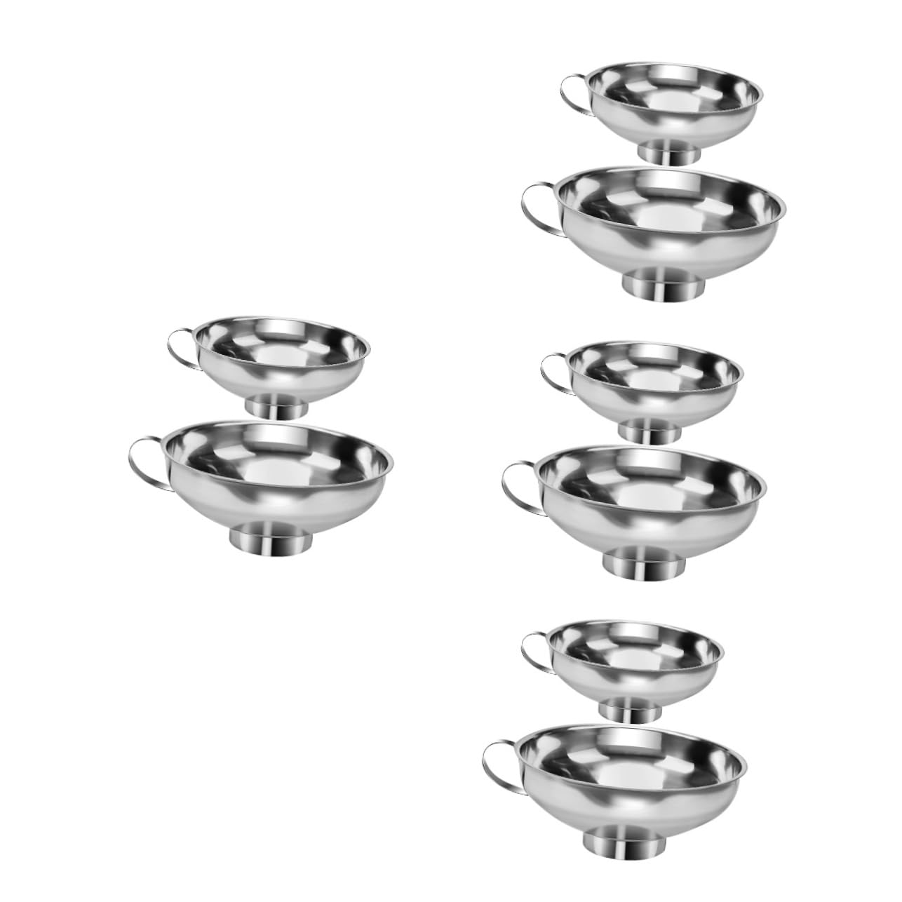Cabilock 4 Set 4 Set Imbuto In Acciaio Inox Imbuto A Bocca Larga Per Barattolo Di Per Conserve Per Uso Cucina Di Riempimento Imbuti A Bocca Larga 2 pezzi * 4