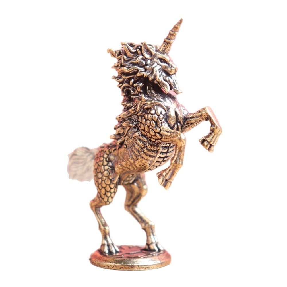 Huffa Brass Vintage Fire Kirin Ornaments Small Bronze Decorative Crafts Statue
