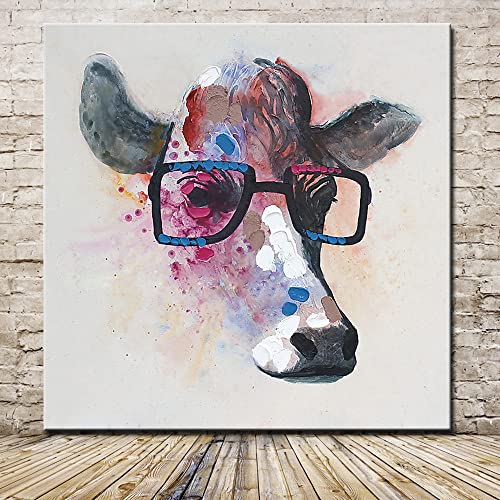 Peinture à l'huile de vache sur toile, cadeau idéal de crémaillère - 2