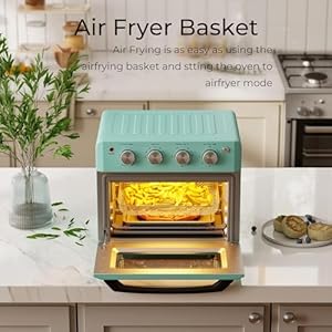 8 in 1 Air Fryer Toaster Oven, 19QT/18L 360°Convection Cooking Oven Combo w/ 1-60 Min Timer, Countertop Oven w/ 250-475°F, Temp Control, Bake/Broil/Toast/Dehydrate/Reheat (Green) 8 in 1 Air Fryer Toaster Oven 19QT18L 360Convection Cooking Oven Combo w 1 60 Min Timer Countertop Oven w 250 475F Temp Control BakeBroilToastDehydrateReheat Green