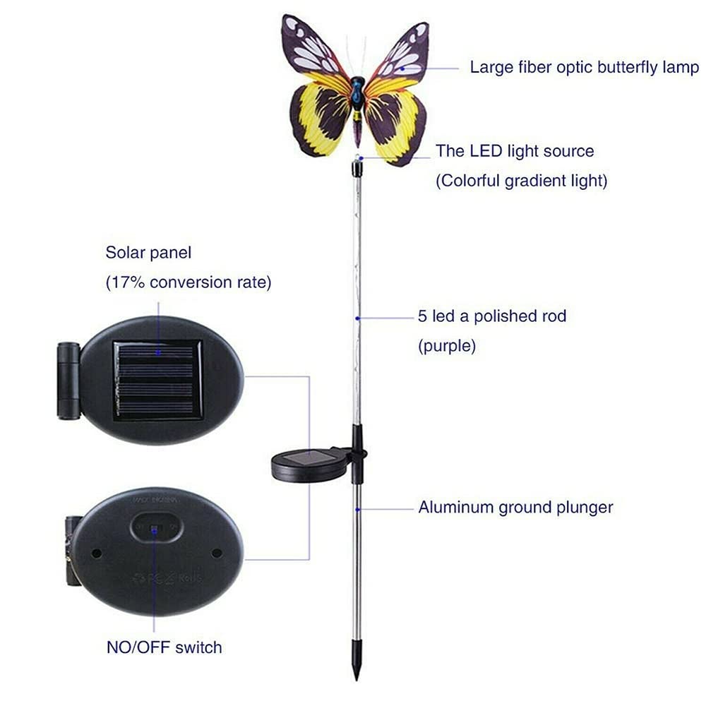 Solar verlichting wand decoratie vlinder metaal zwart 20 cm