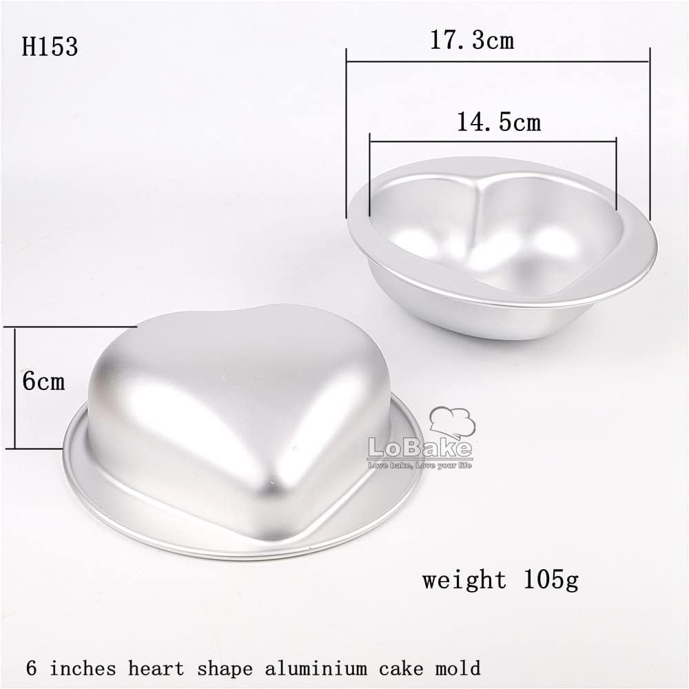 LoBake 5pcs 4 sizes heart shape aluminium alloy tart mold jelly pudding molding gelatin mould small cake molds DIY baking accessories (5pcs H153)