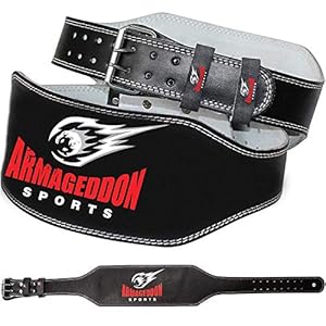 ARMAGEDDON SPORTS Gewichthebergürtel 15 cm Echt Leder Fitness-Gürtel für Bodybuilding, Krafttraining, Gewichtheben, Crossfit Training – Trainingsgürtel für Damen und Herren