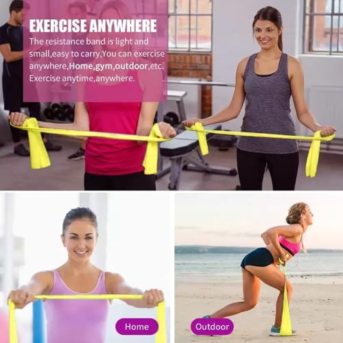 Image of Medgears Fitness Band for Beginner Light Exercise Band - 5 Feet Each (Yellow)