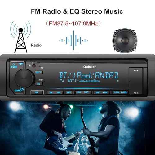 Radio para coche multimedia Single DIN Bluetooth USB AUX miniatura 4