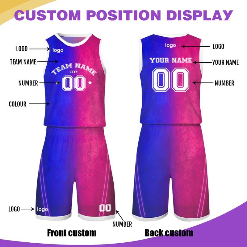 Custom Men Basketball Jerseys Sets with Logo Name Number Team Custom Basketball Jersey Personalized Basketball Jerseys