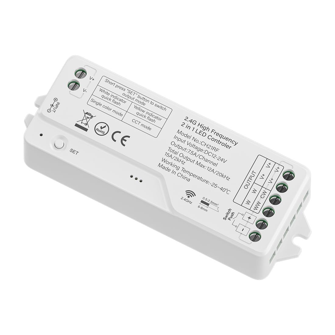 BTF-LIGHTING CH21RF 2.4G High Frequency 2in1 LED Controller