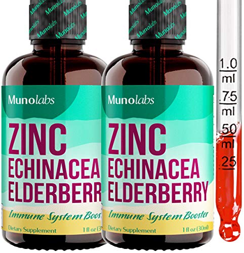 3-in-1 Zinc Supplement with Elderberry and Echinacea, Ionic Liquid Zinc Sulfate Drops, Potent Liquid Zinc Mineral for Adults