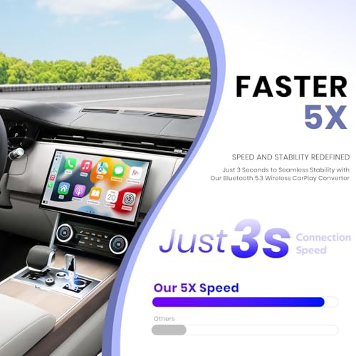 Image of Jemluse Wireless CarPlay & Android Auto Adapter for Cars, Support iPhone & Android, Convert Wired CarPlay /Android Auto to Wireless, Fast Auto Connect, Support Navigation, Music, Calls & More - Black