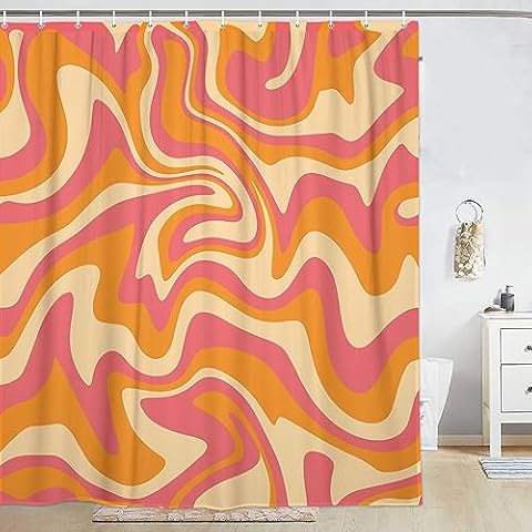LKFBSC 70S 60S Boho Aesthetic Shower Curtain Set Cover