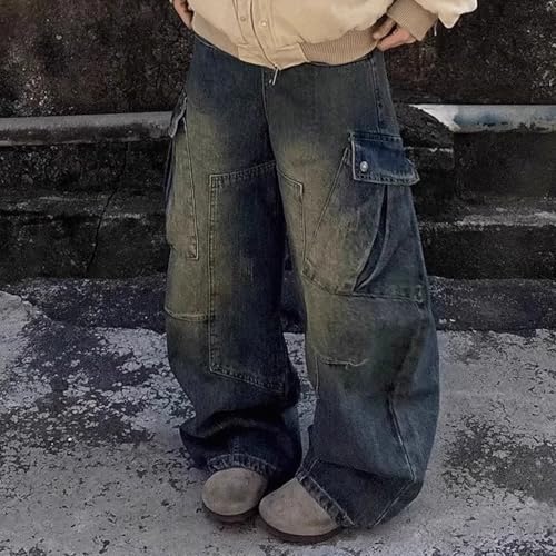 Barrel Jeans Men Cargo Super Baggy Ripped Skater Denim Pants High Waist Streetwear Barrel Leg Bottoms Washed Vintage Relaxed4