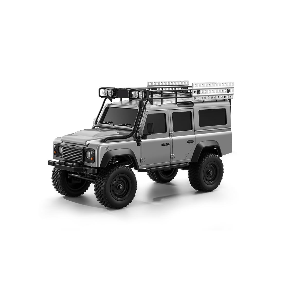 SpedUpX 1/18 Scale RC Rock Crawler MN-111, 4WD Off-Road RC Truck with LED Lights Rechargeable for Adults Hobby Gifts(Silver Grey)