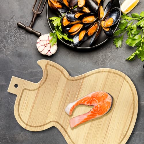 Tabla de cortar de bambú con forma de guitarra miniatura 5
