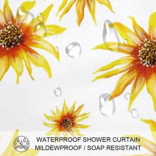 Rideau de douche tournesol 168x183 cm anti-moisissure imperméable