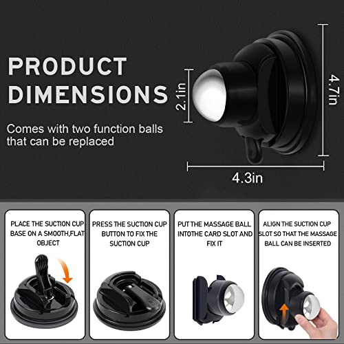 Nxcylw Massage Ball Roller,Wall Mountable Suction Cup Muscle Massage Ball,Back And Neck Shoulder Psoas Hip Trigger Point Massager Tool,Relieve Muscle And Joint Pain Relax Full Body #TOP6