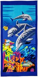 Toalha de Praia Estampada Beach Secagem Rápida Corttex 70x140cm Poliéster Toque Suave (Golfinho)