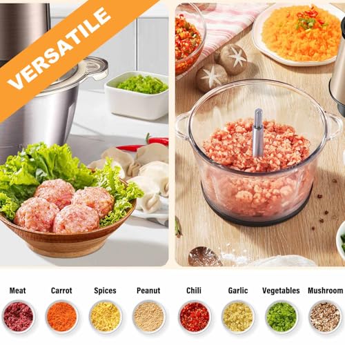 Full Stainless Steel Chopping Blade, Plastic-Free & Self-Adjustable Height Food Processor Blade Compatible with Ganiza, BUMET, SPZTJK, Homeasy & More 8 Cup/2L Bowls, Safer Baby Food Making