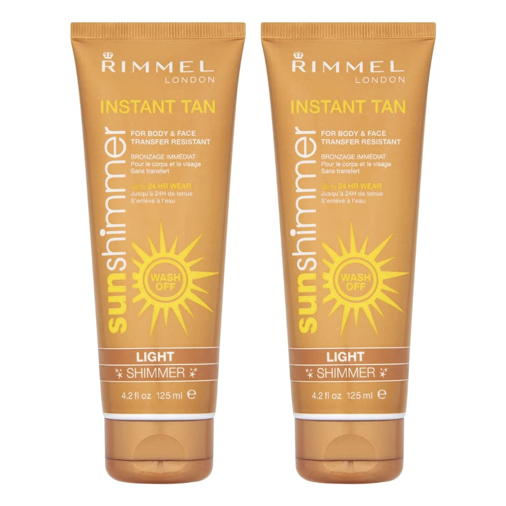 2 x Rimmel London Instant Tan Sun Shimmer Instant Tan Light 125 ml