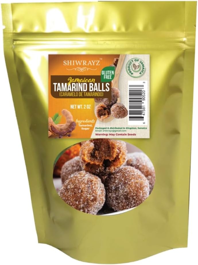 Jamaican Tamarind Balls, Sweet and Sour, 2 Packs. Caramelo De Tamarindo (2 oz Bags)