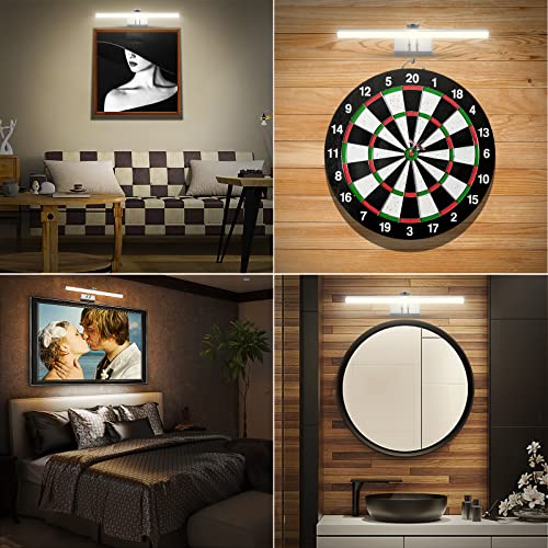 Image of RAIFOOLLY Picture Light,Picture Lights for Wall Cordless,Picture Lights with Timer and Dimmable,Battery Wall Lights for Display Gallery Painting Art Frame Portrait-Black Steel