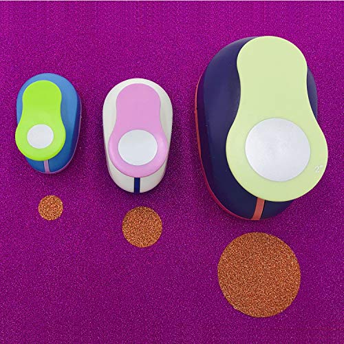 Worldoor 3 Pieces Circle Punch 2 Inch 1 Inch 5/8 Inch Paper Punchers Scrapbook Craft Paper Punch