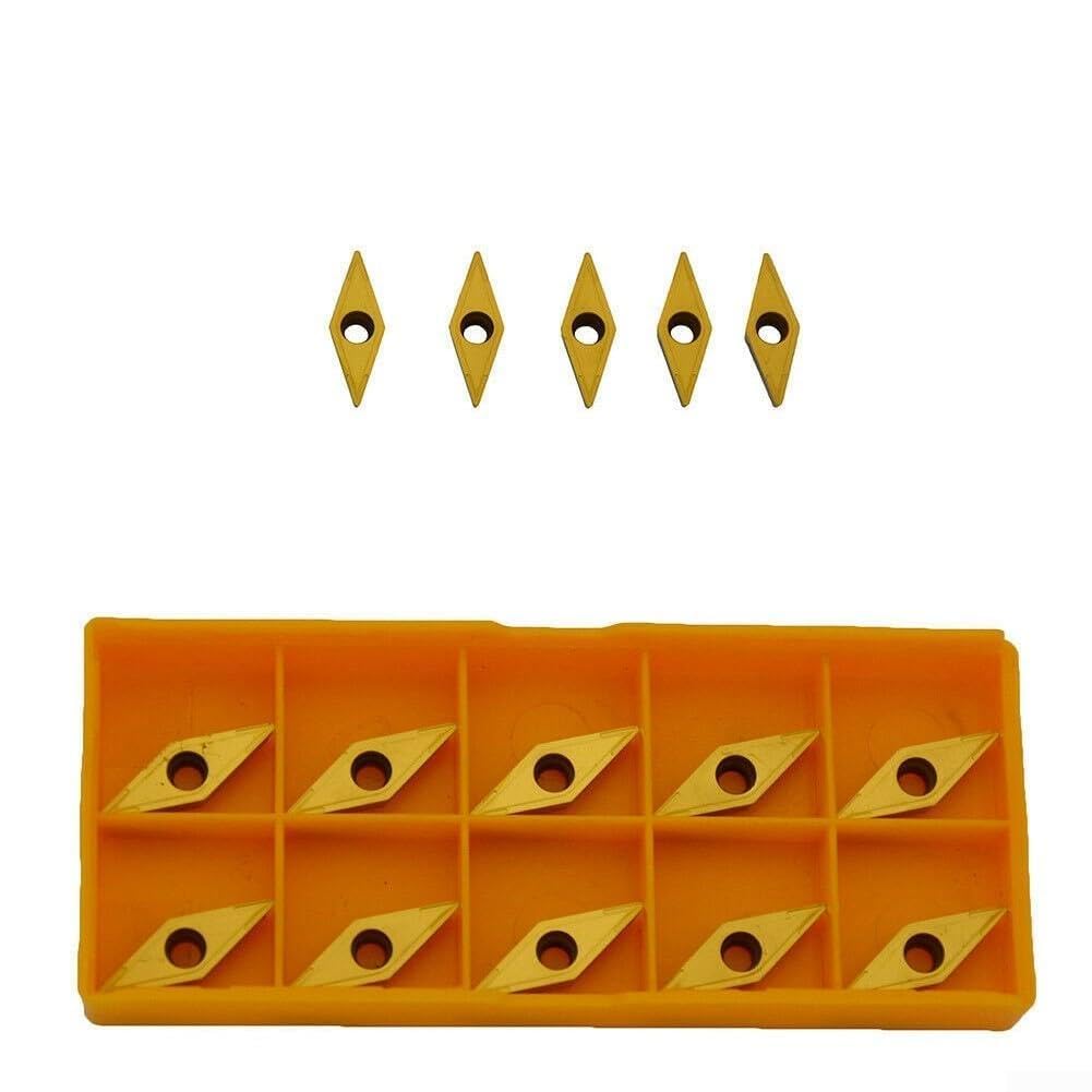 Lot de 10 inserts VCMT110304 pour acier et acier inoxydable pour traitement, plaquettes de tournage en carbure pour applications de semi-finition et de finition