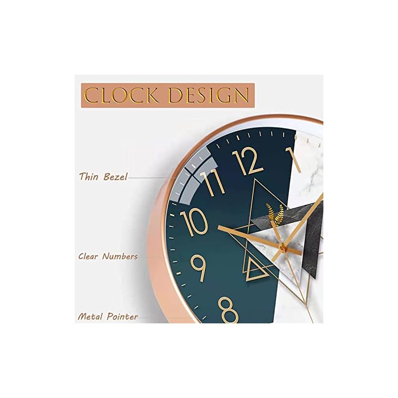 Rylan Wall Clock 12" Silent Quartz Decorative Latest Wall Clock Non-Ticking Classic Clock Battery Operated Round Easy to Read for Room/Home/Kitchen/Bedroom/Office/School*= - Image 5